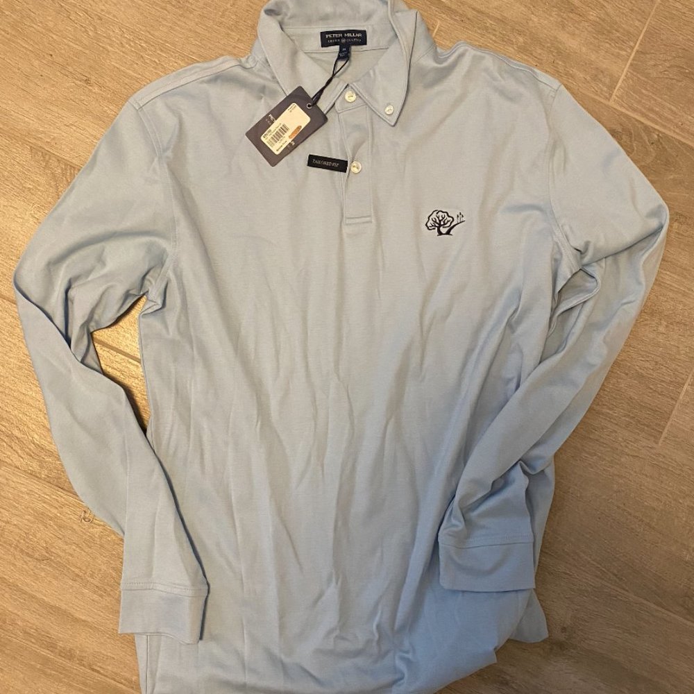 PETER MILLAR LIGHT BLUE LONG SLEEVE MEN'S SIZE M